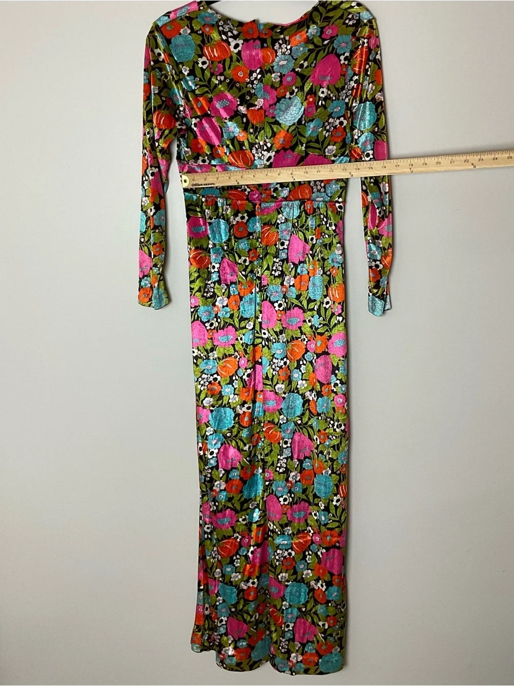 Seven Arts Vintage 1970s Psychedelic Flower Power Maxi Dress Mod Boho Rare Sz 9